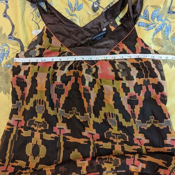 FRENCH connection satin strap chiffon sleeveless v neck blouse sz 8 nwt - Picture 3 of 6
